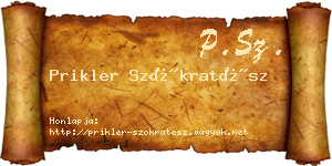 Prikler Szókratész névjegykártya